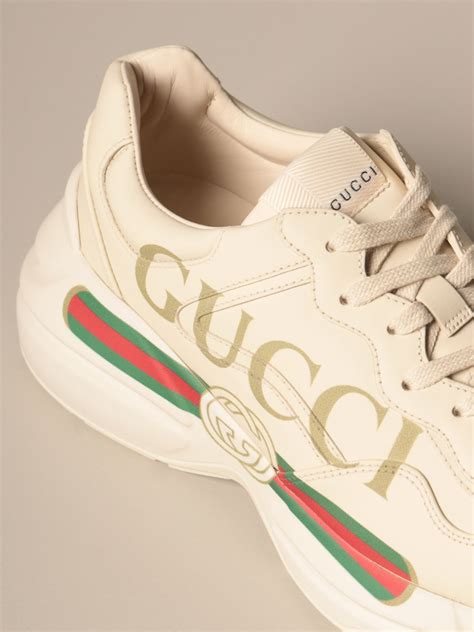 gucci rhyton white sneakers|Gucci rhyton mixed media sneakers.